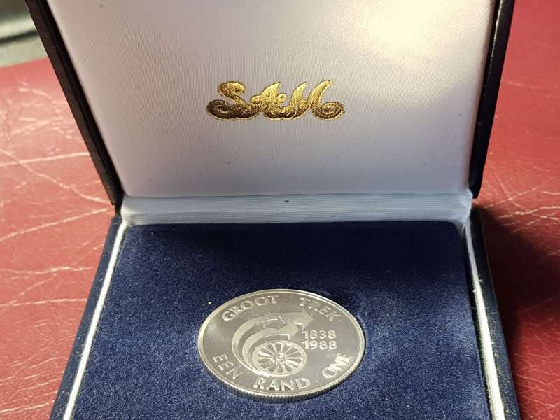 1988 RSA PROOF SILVER RAND GROOT TREK IN SAM BOX