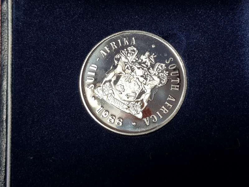 1988 RSA PROOF SILVER RAND GROOT TREK IN SAM BOX