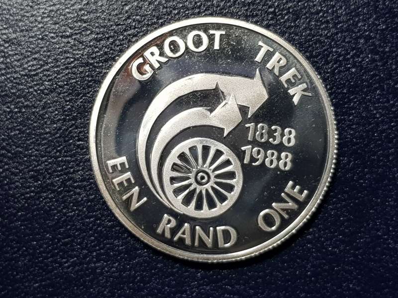 1988 RSA PROOF SILVER RAND GROOT TREK IN SAM BOX