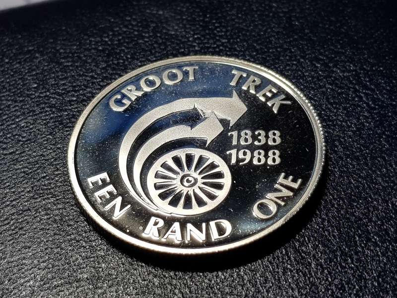 1988 RSA PROOF SILVER RAND GROOT TREK IN SAM BOX