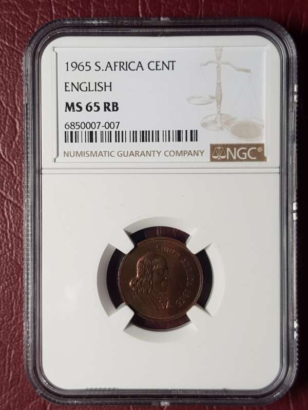 1965 RSA 1 CENT ENGLISH - NGC GRADED MS 65 RB