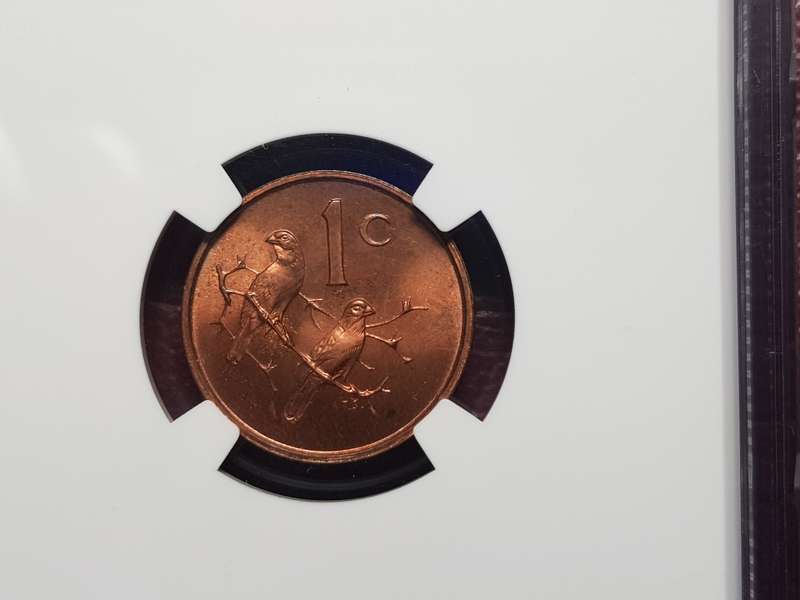 1965 RSA 1 CENT ENGLISH - NGC GRADED MS 65 RB