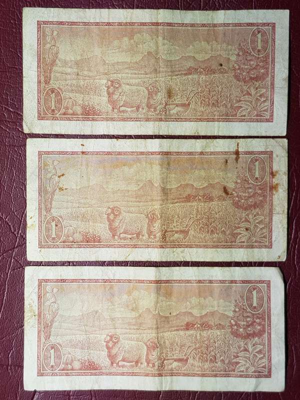 3 x RSA R1 NOTES - TW de Jongh - [Bid per note to take all.]