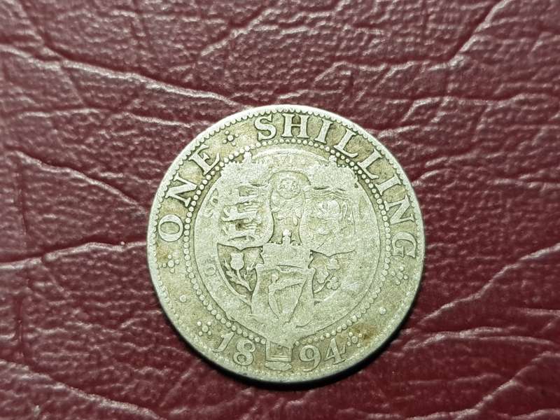 1894 BRITISH STERLING SILVER SHILLING