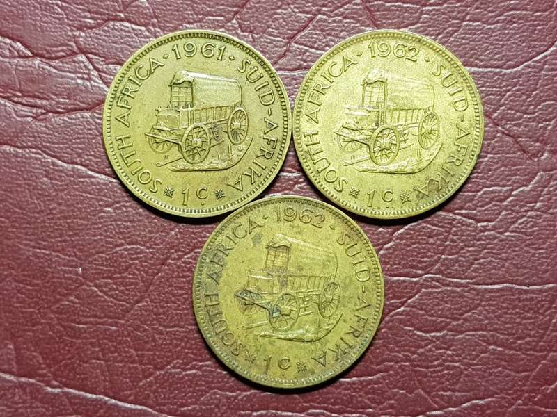 A LOT OF 3 RSA COPPER ONE CENTS - [Bid per coin to take all.]