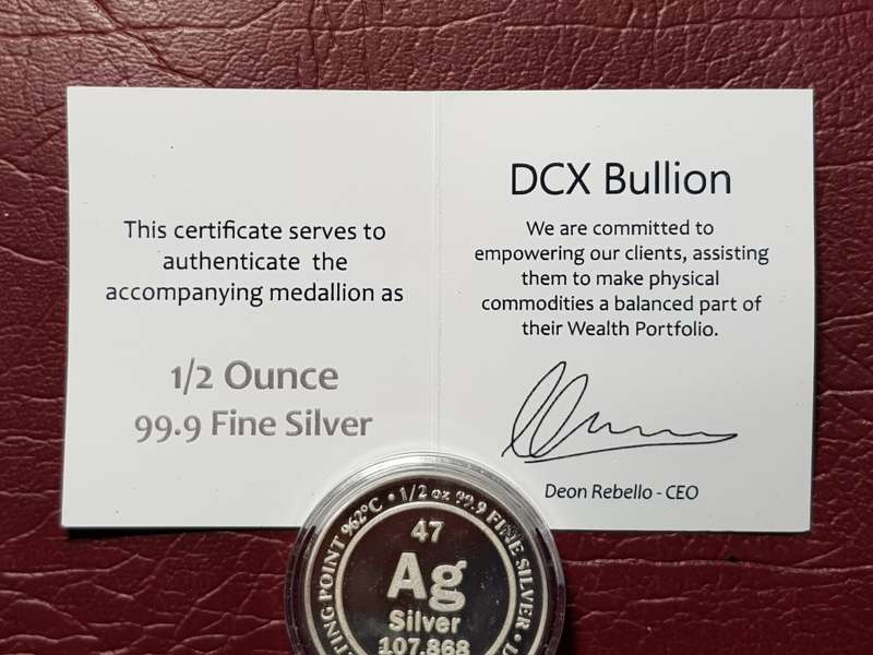 DCX ½ OZ Fine Silver PROOF Medallion CAPSULED WITH COA - [15,55 gram]