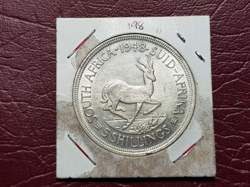 1948 SA UNION SILVER 5 SHILLINGS