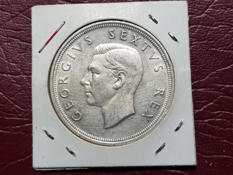 1948 SA UNION SILVER 5 SHILLINGS