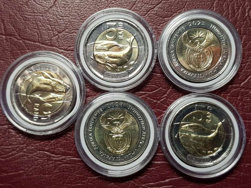 A LOT OF 5 x 2023 RSA R5 COINS - MINT STATE CAPSULED - [Bid per coin to take all.]