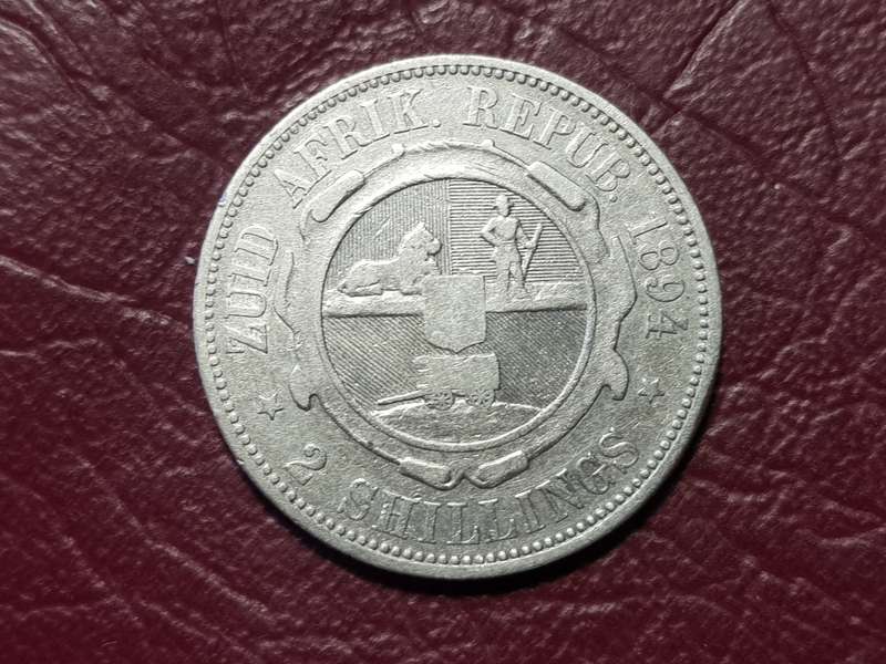 1893 ZAR Sterling Silver 2 Shillings