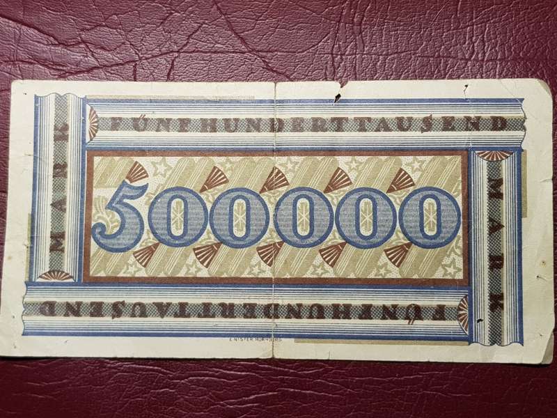 1923 City of Nuremberg Germany 500 000 Mark