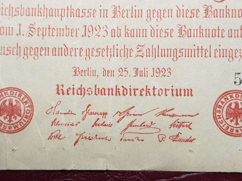 1923 Germany 500 000 Mark Reichsbanknote