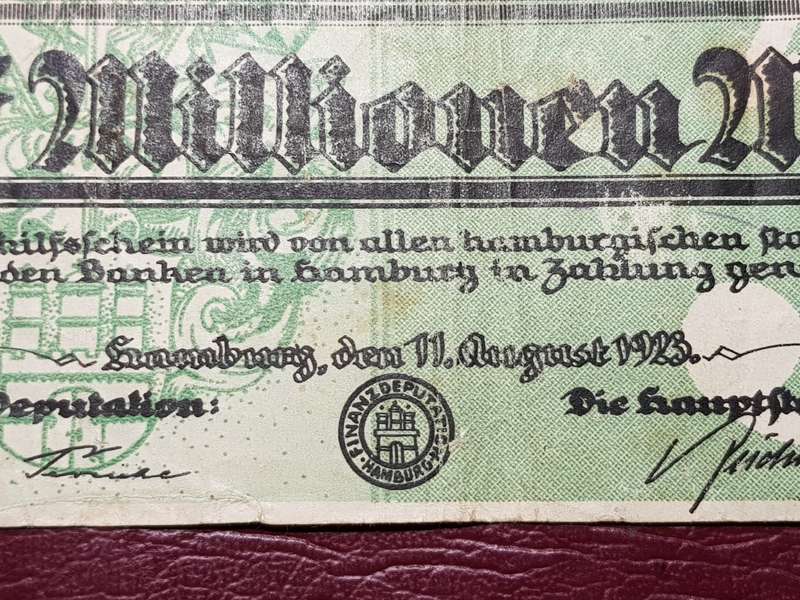 1923 Federal State of Hamburg (German Notgeld) 5 000 000 Mark