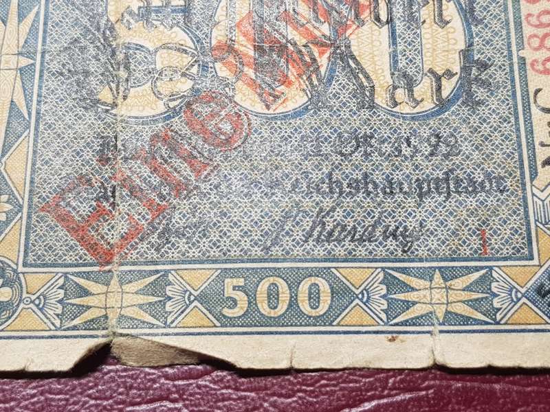 1922 Germany Berlin 500/1 MILLION Mark Overprint