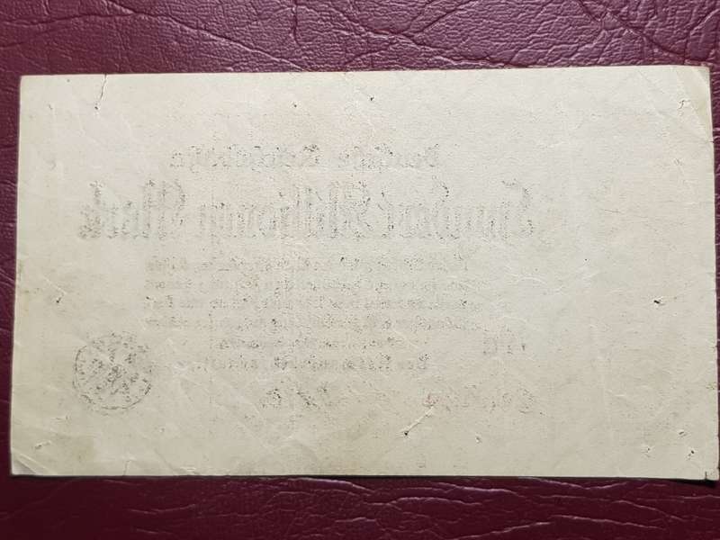 1923 Prussian Province of Berlin (German Notgeld) 100 000 000 Mark Deutsche Reichsbahn