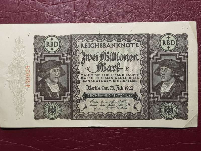 1923 Germany Weimar Republic 2 000 000 Mark Reichsbanknote