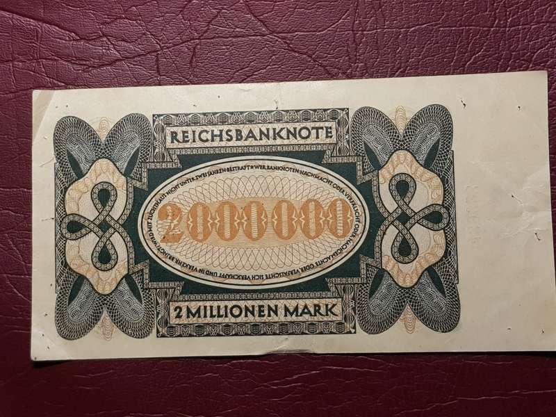 1923 Germany Weimar Republic 2 000 000 Mark Reichsbanknote
