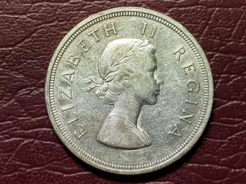 1956 SA Union Silver 5 Shillings
