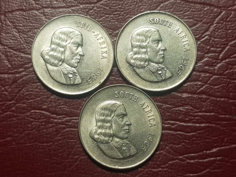 3 x 1965 RSA 20 Cent Coins - [Bid per Coin to take all]