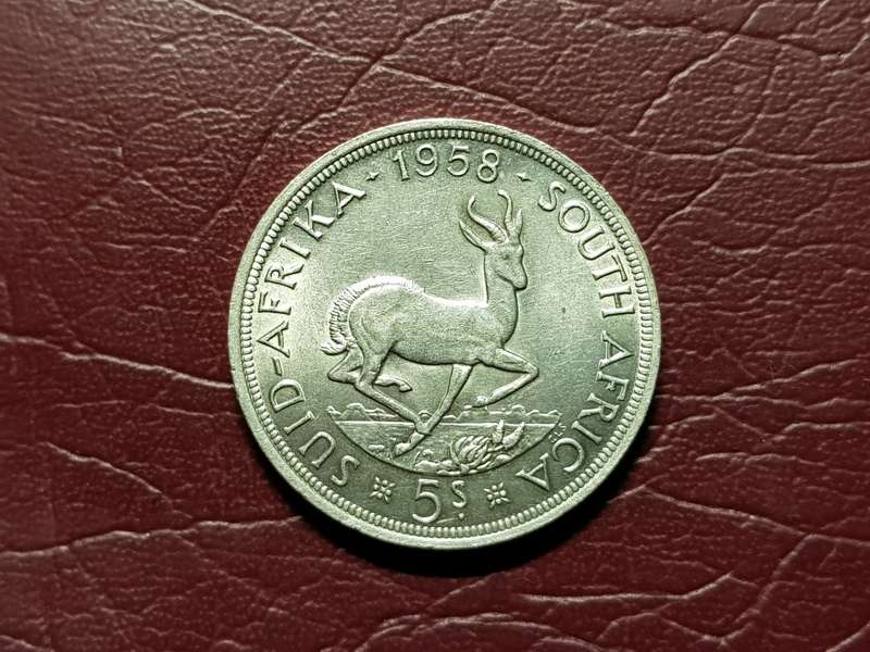 1958 SA Union Silver 5 Shillings