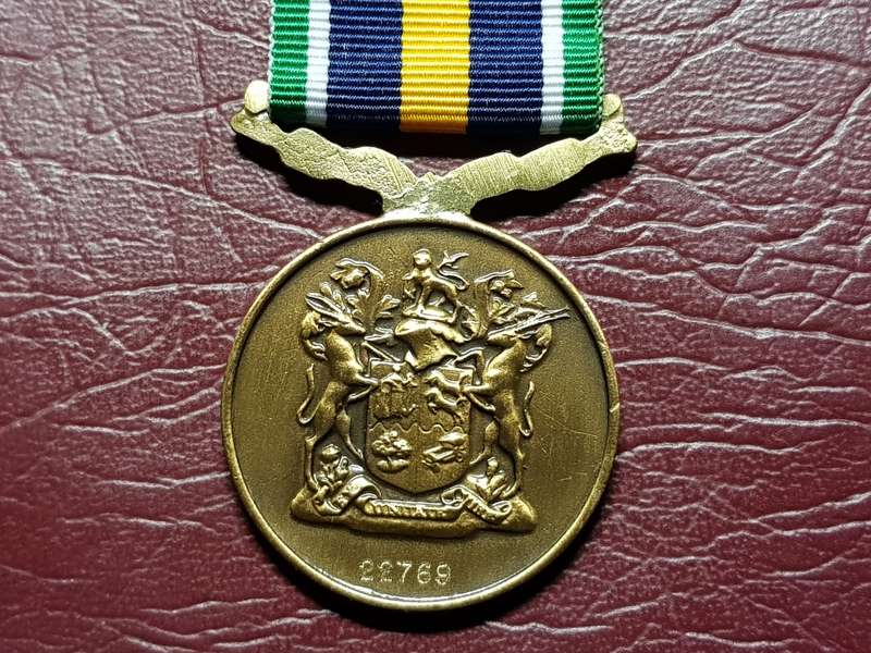 SADF - Full Size De Wet (10 Year) Service Medal Numbered 22769
