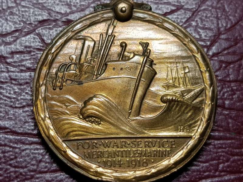 1914 - 1918 WW1 Mercantile Marine War Medal - Awarded To John Burrows