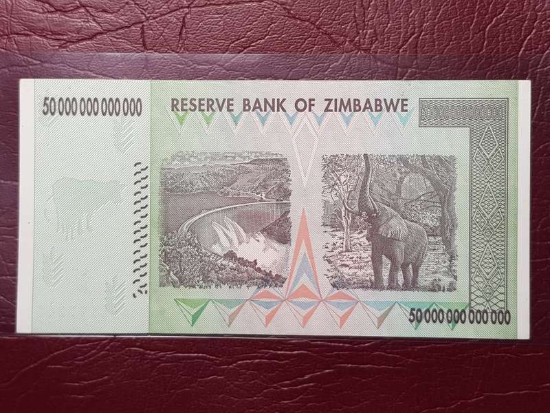 2008 ZIMBABWE 50 TRILLION DOLLAR NOTE - UNC