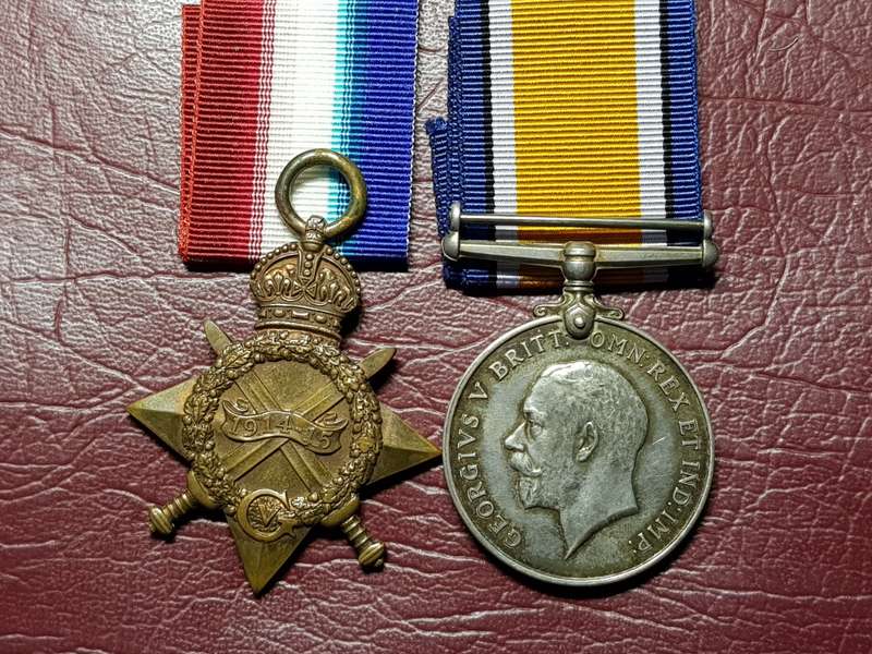 WW1 : 1914-15 Star & Sterling Silver British War Medal - J.A. Cunningham