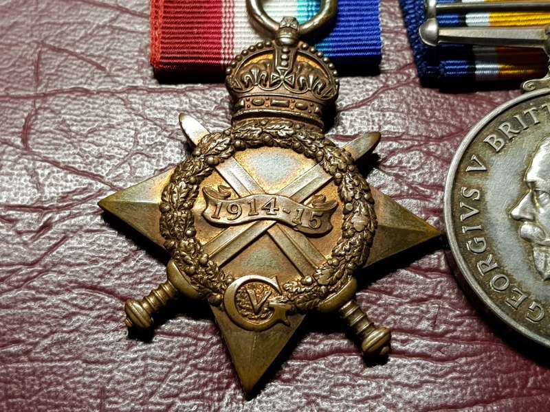 WW1 : 1914-15 Star & Sterling Silver British War Medal - J.A. Cunningham