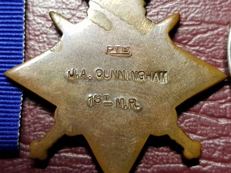 WW1 : 1914-15 Star & Sterling Silver British War Medal - J.A. Cunningham