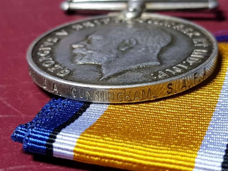 WW1 : 1914-15 Star & Sterling Silver British War Medal - J.A. Cunningham