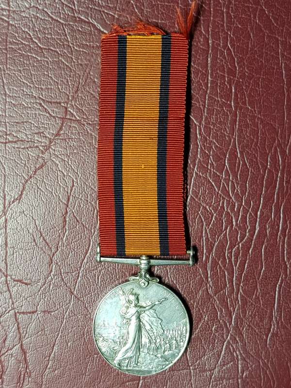Boer War 1899 - 1902 - Queen`s South Africa Sterling Silver Medal - Awarded to E.G. Weber