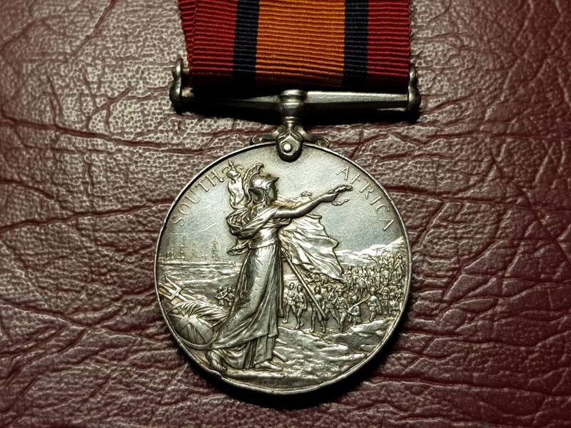 Boer War 1899 - 1902 - Queen`s South Africa Sterling Silver Medal - Awarded to E.G. Weber
