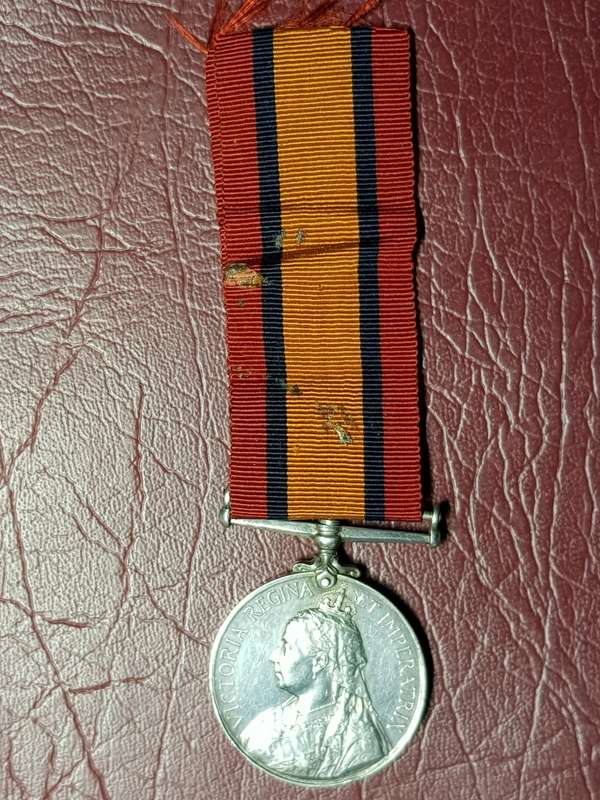 Boer War 1899 - 1902 - Queen`s South Africa Sterling Silver Medal - Awarded to E.G. Weber