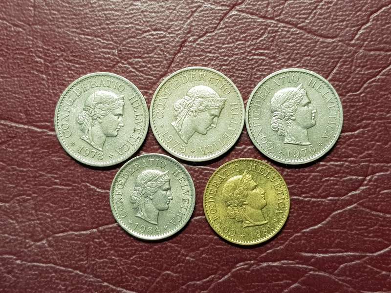 5 x Coins from Switzerland - [Bid per coin to take all]