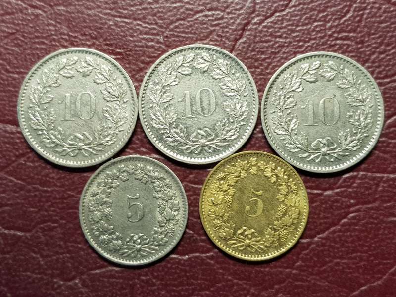 5 x Coins from Switzerland - [Bid per coin to take all]