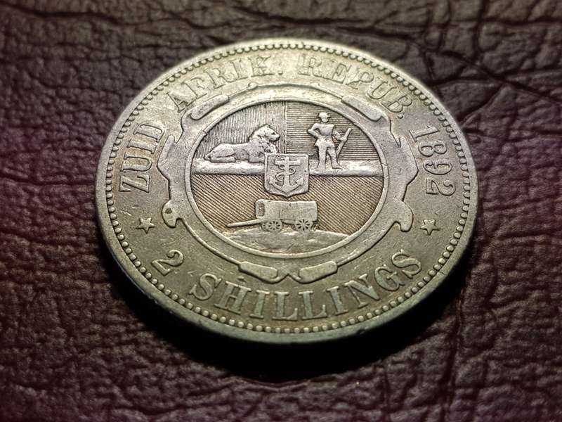 1892 ZAR Sterling Silver 2 Shillings - Rare In any condition