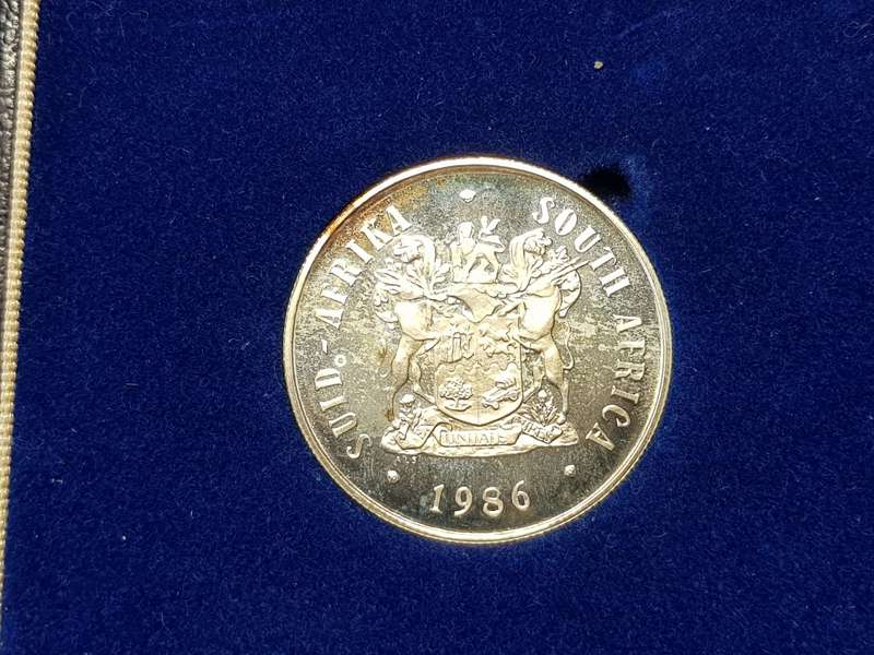 1986 RSA Proof Silver Rand Johannesburg Anniversary in SAM Box