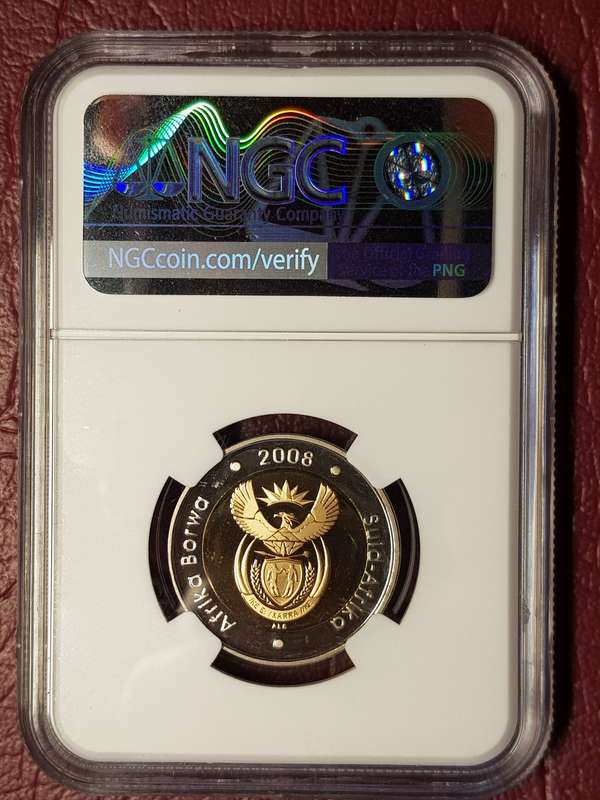 2008 RSA R5 - Mandela 90th Birthday `Rand` Mirrored - NGC Graded PF 69 Ultra Cameo