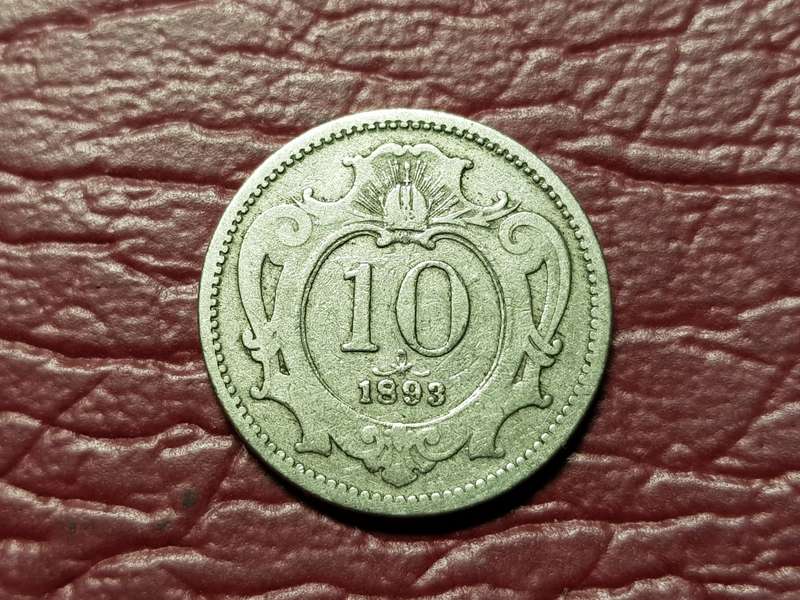 1893 Austrian Empire 10 Heller