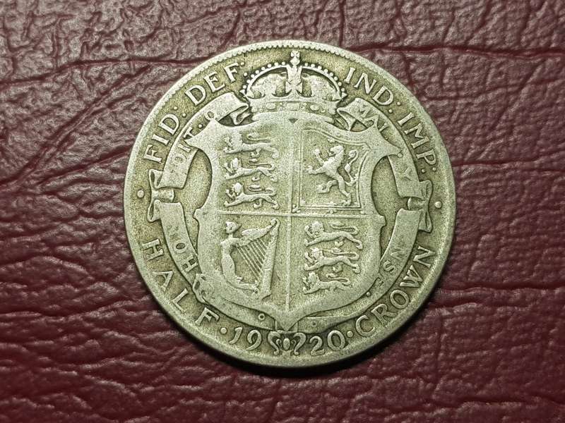 1920 British Silver Half Crown