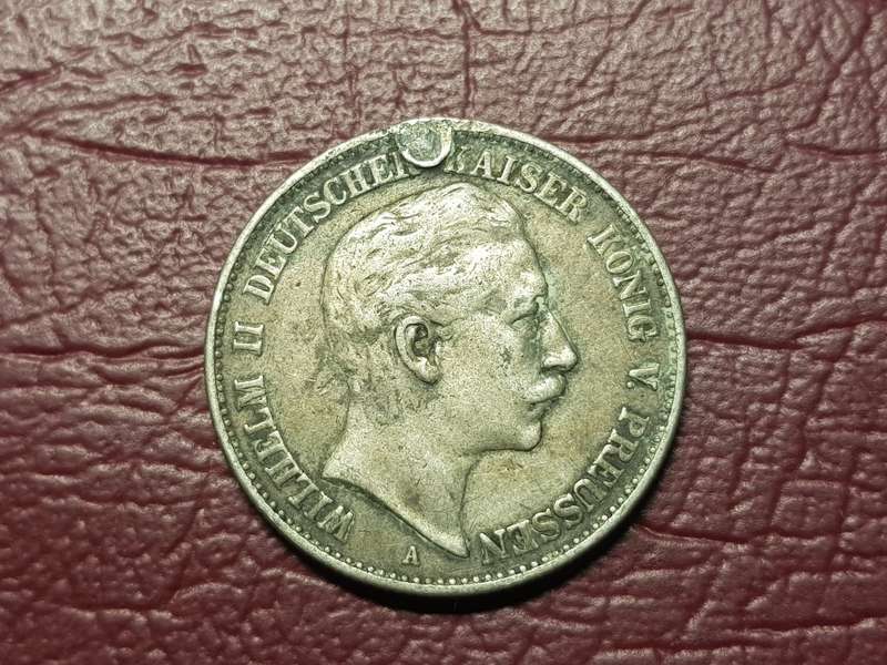 1896 Kingdom of Prussia Silver 2 Marks - William II