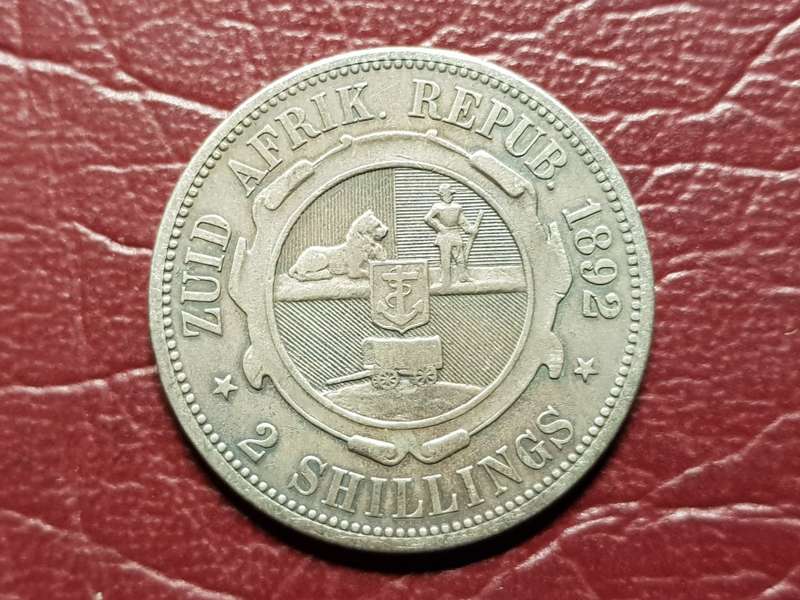 1892 ZAR Sterling Silver 2 Shillings