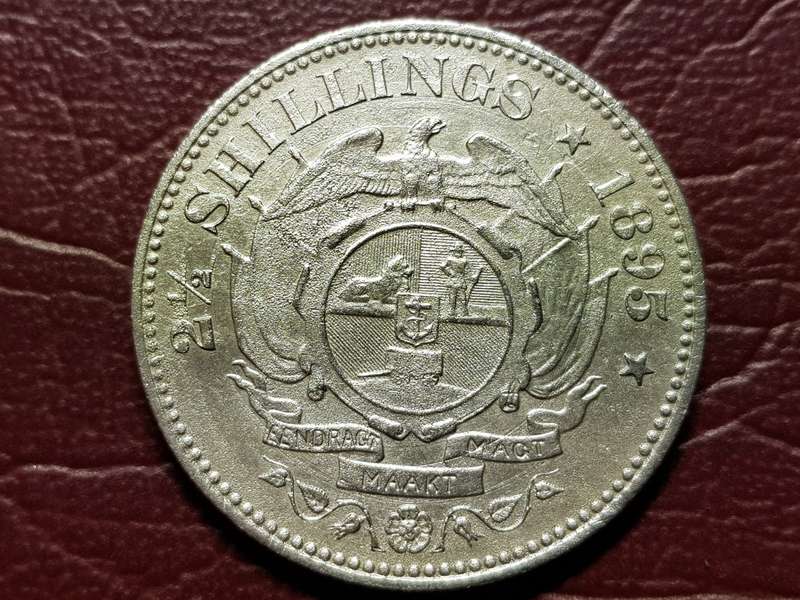 1895 ZAR Sterling Silver 2½ Shillings