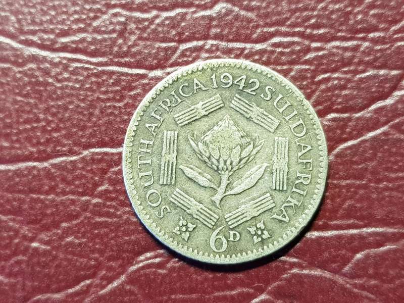 1942 SA Union Silver 6 Pence