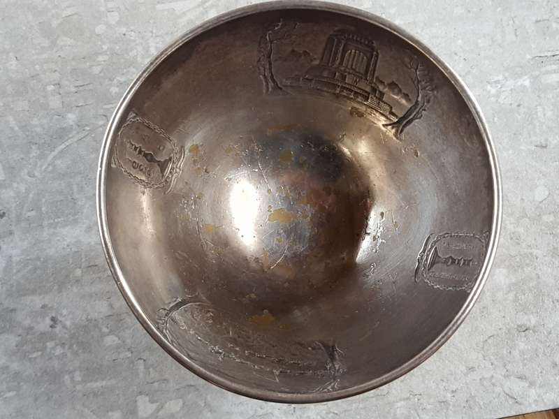Vintage 1838-1938 Voortrekker Silver Plated Commemorative Bowl -[Diameter 11,5 cm, Height 6 cm]