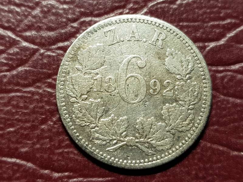 1892 ZAR Sterling Silver 6 Pence - [Rare in any condition]