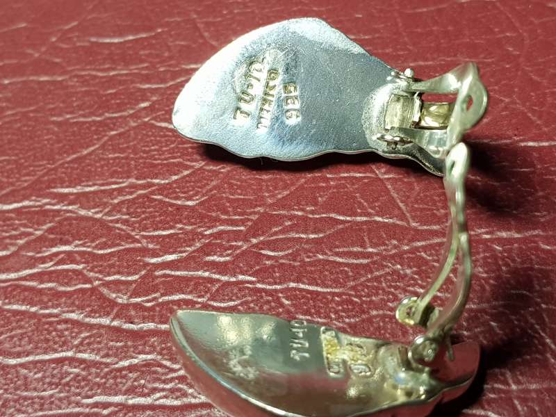 Lovely Genuine Solid Sterling Silver Memico Handmade Earrings  in Excellent Condition - [14,5 g]
