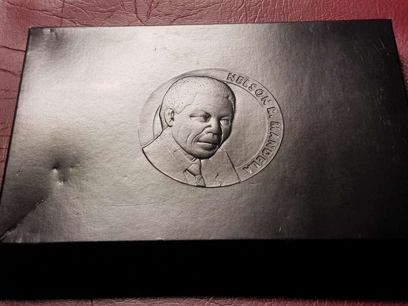 1994 Inauguration 195 g Toned Bronze Mandela Medallion With C.O.A. In Original Box