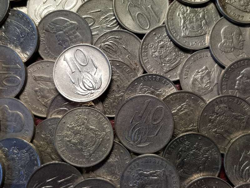 A Lot Of 60 RSA Nickel 10 Cent Coins - [Bid per coin to take all.]